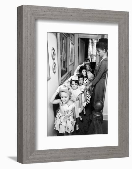 Young Children in Mrs. Young Class for Ladies at Moppets Charm School. Washington DC 1962-Art Rickerby-Framed Photographic Print