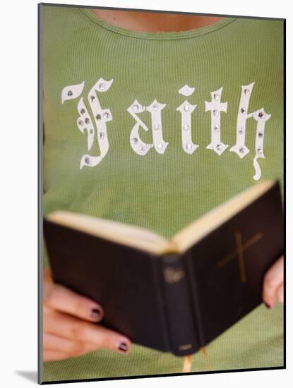 Young Christian Reading the Bible, Saint-Gervais, Haute Savoie, France, Europe-null-Mounted Photographic Print