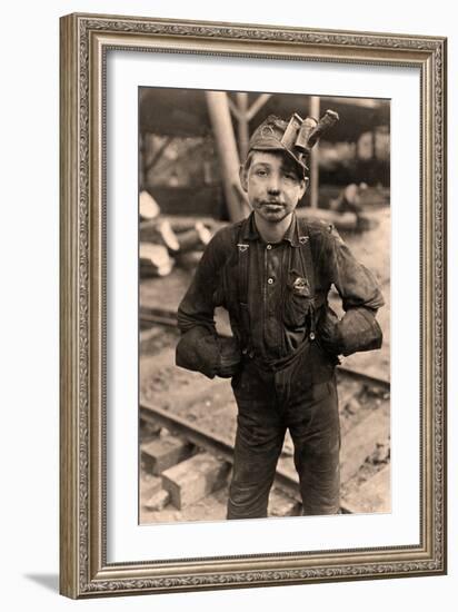 Young Coal Miner at Turkey Knob Mine, West Virginia. 1908 (Photo)-Lewis Wickes Hine-Framed Giclee Print