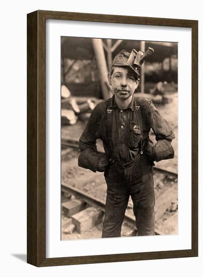 Young Coal Miner at Turkey Knob Mine, West Virginia. 1908 (Photo)-Lewis Wickes Hine-Framed Giclee Print