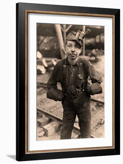 Young Coal Miner at Turkey Knob Mine, West Virginia. 1908 (Photo)-Lewis Wickes Hine-Framed Giclee Print