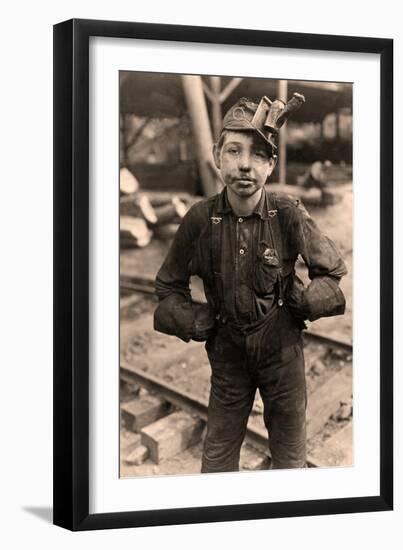 Young Coal Miner at Turkey Knob Mine, West Virginia. 1908 (Photo)-Lewis Wickes Hine-Framed Giclee Print