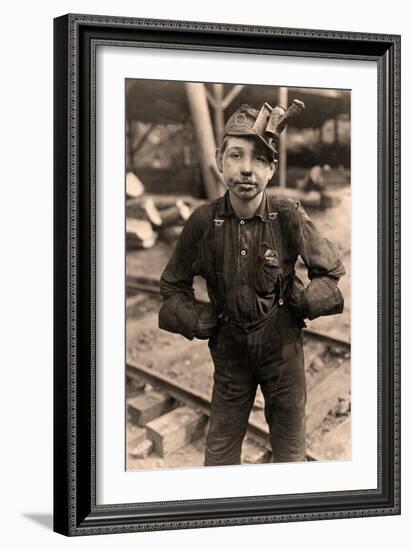 Young Coal Miner at Turkey Knob Mine, West Virginia. 1908 (Photo)-Lewis Wickes Hine-Framed Giclee Print