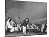 Young Conductor Lorin Maazel Taking a Bow at a Concert by the Robin Hood Dell Orchestra-Nina Leen-Mounted Premium Photographic Print