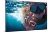 Young Couple Having Fun Underwater and Showing Ok Sign-Dudarev Mikhail-Mounted Photographic Print
