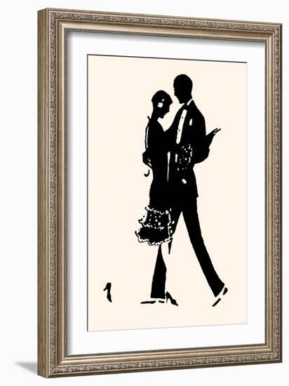 Young Couple in Formal Attire Dance-Maxfield Parrish-Framed Art Print