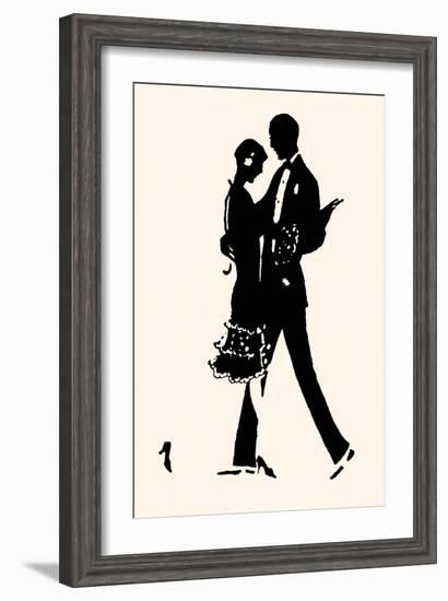 Young Couple in Formal Attire Dance-Maxfield Parrish-Framed Art Print