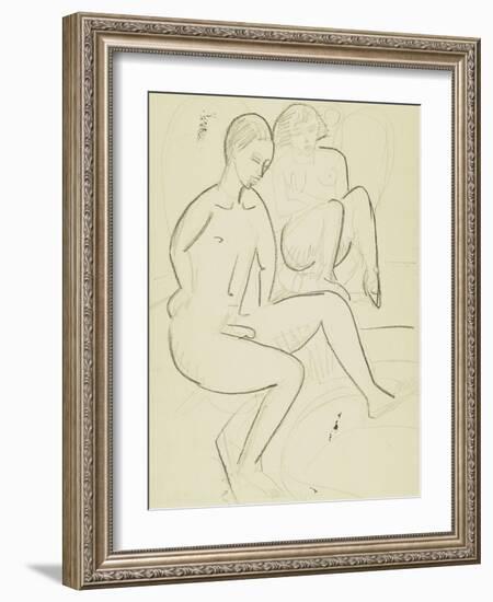 Young Couple in the Bathroom-Ernst Ludwig Kirchner-Framed Giclee Print