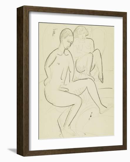 Young Couple in the Bathroom-Ernst Ludwig Kirchner-Framed Giclee Print