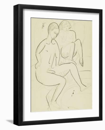 Young Couple in the Bathroom-Ernst Ludwig Kirchner-Framed Giclee Print