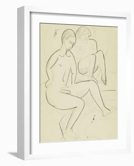 Young Couple in the Bathroom-Ernst Ludwig Kirchner-Framed Giclee Print