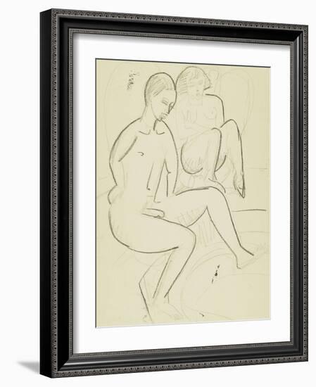 Young Couple in the Bathroom-Ernst Ludwig Kirchner-Framed Giclee Print