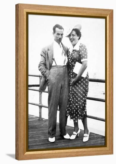 Young Couple Portrait on Boardwalk, Ca. 1929-null-Framed Premier Image Canvas