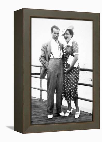 Young Couple Portrait on Boardwalk, Ca. 1929-null-Framed Premier Image Canvas