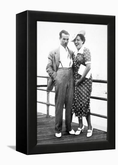 Young Couple Portrait on Boardwalk, Ca. 1929-null-Framed Premier Image Canvas