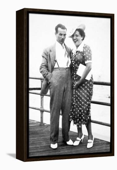 Young Couple Portrait on Boardwalk, Ca. 1929-null-Framed Premier Image Canvas