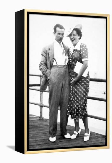 Young Couple Portrait on Boardwalk, Ca. 1929-null-Framed Premier Image Canvas