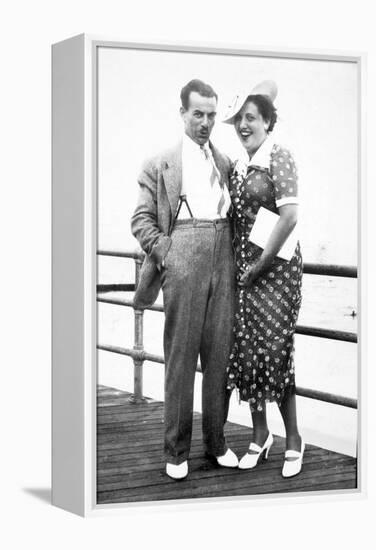 Young Couple Portrait on Boardwalk, Ca. 1929-null-Framed Premier Image Canvas