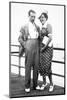 Young Couple Portrait on Boardwalk, Ca. 1929-null-Mounted Photographic Print