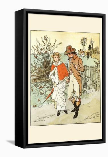 Young Couple Promenade on a Country Way-Randolph Caldecott-Framed Stretched Canvas