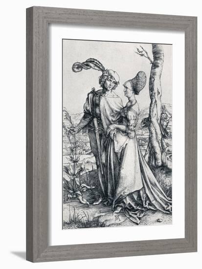 Young Couple Threatened by Death (Or the Promenade), 1495,-Albrecht Dürer-Framed Giclee Print