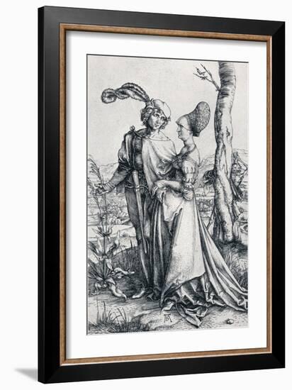 Young Couple Threatened by Death (Or the Promenade), 1495,-Albrecht Dürer-Framed Giclee Print