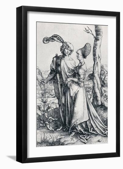 Young Couple Threatened by Death (Or the Promenade), 1495,-Albrecht Dürer-Framed Giclee Print