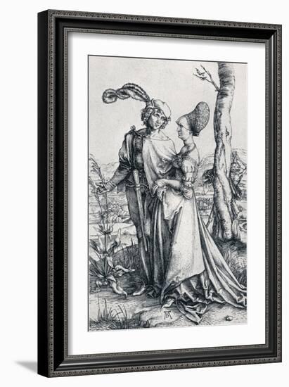 Young Couple Threatened by Death (Or the Promenade), 1495,-Albrecht Dürer-Framed Giclee Print