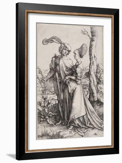 Young Couple Threatened by Death (The Promenad)-Albrecht Dürer-Framed Giclee Print