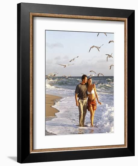 Young Couple Walking on the Beach-Bill Bachmann-Framed Photographic Print