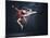 Young Cute Woman In Gymnast Suit Show Athletic Skill On Black Background-Sergey Nivens-Mounted Premium Giclee Print