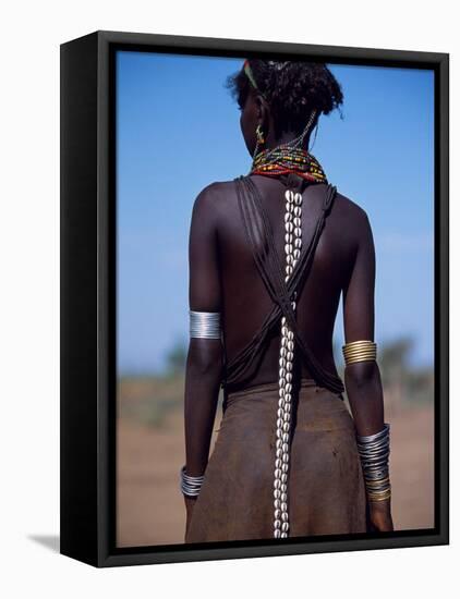 Young Dassanech Girl Wears Hair Partially Braided, Coated in Animal Fat and Ochre, Ethiopia-John Warburton-lee-Framed Premier Image Canvas