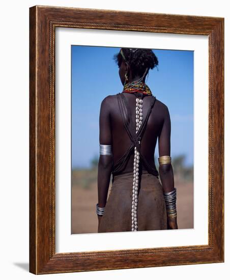 Young Dassanech Girl Wears Hair Partially Braided, Coated in Animal Fat and Ochre, Ethiopia-John Warburton-lee-Framed Photographic Print