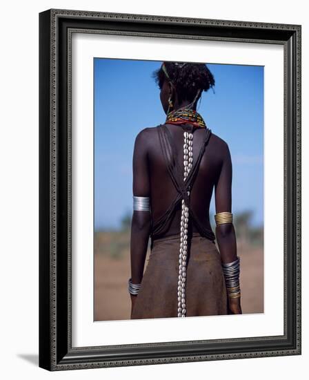 Young Dassanech Girl Wears Hair Partially Braided, Coated in Animal Fat and Ochre, Ethiopia-John Warburton-lee-Framed Photographic Print