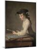 Young Draftsman, c.1737-Jean-Baptiste Simeon Chardin-Mounted Giclee Print