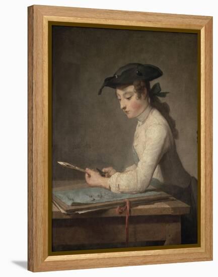 Young Draftsman, c.1737-Jean-Baptiste Simeon Chardin-Framed Premier Image Canvas