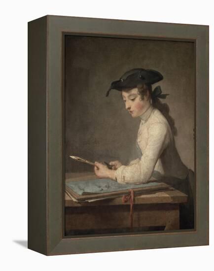 Young Draftsman, c.1737-Jean-Baptiste Simeon Chardin-Framed Premier Image Canvas