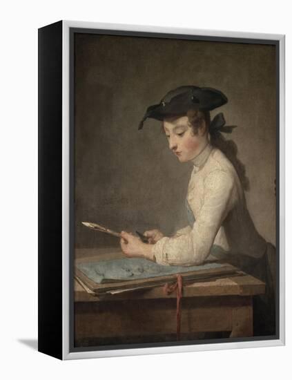 Young Draftsman, c.1737-Jean-Baptiste Simeon Chardin-Framed Premier Image Canvas