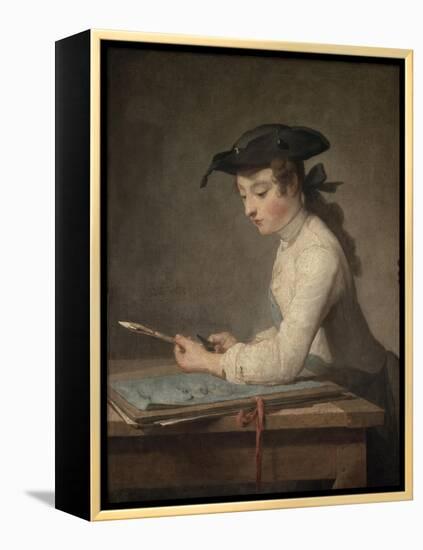 Young Draftsman, c.1737-Jean-Baptiste Simeon Chardin-Framed Premier Image Canvas