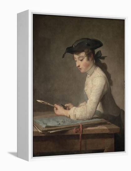 Young Draftsman, c.1737-Jean-Baptiste Simeon Chardin-Framed Premier Image Canvas