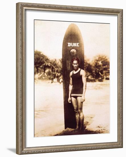 Young Duke Kahanamoku, Honolulu, Hawaii-null-Framed Giclee Print