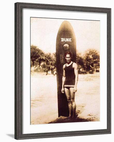 Young Duke Kahanamoku, Honolulu, Hawaii-null-Framed Giclee Print