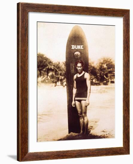 Young Duke Kahanamoku, Honolulu, Hawaii-null-Framed Giclee Print