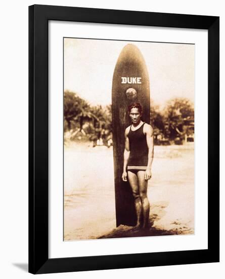 Young Duke Kahanamoku, Honolulu, Hawaii-null-Framed Giclee Print