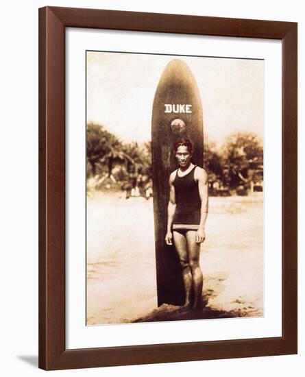 Young Duke Kahanamoku, Honolulu, Hawaii-null-Framed Giclee Print