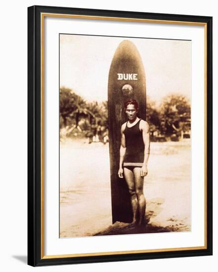 Young Duke Kahanamoku, Honolulu, Hawaii-null-Framed Giclee Print