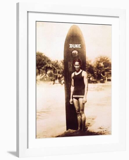 Young Duke Kahanamoku, Honolulu, Hawaii-null-Framed Giclee Print