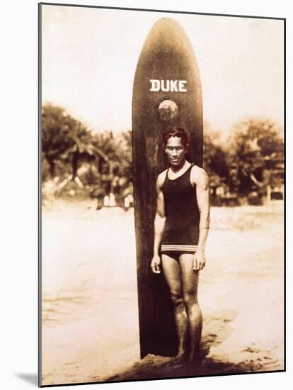 Young Duke Kahanamoku, Honolulu, Hawaii-null-Mounted Giclee Print