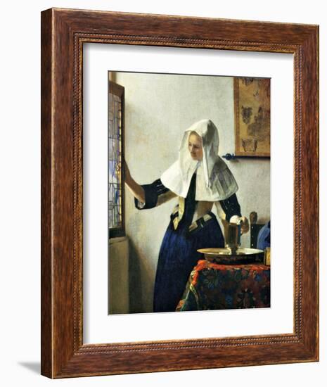 Young Dutch Woman with a Water Pitcher-Johannes Vermeer-Framed Giclee Print