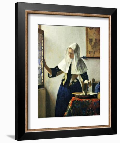 Young Dutch Woman with a Water Pitcher-Johannes Vermeer-Framed Giclee Print